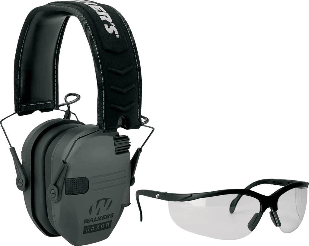 Razor Slim Electronic Ear Muff And Shooting Glass Combo �?Gray